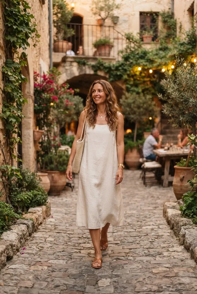 Bride in a simple ivory dress suitable for multiple bridal events