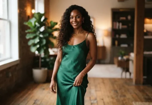 Black woman in elegant birthday outfit for stylish celebration