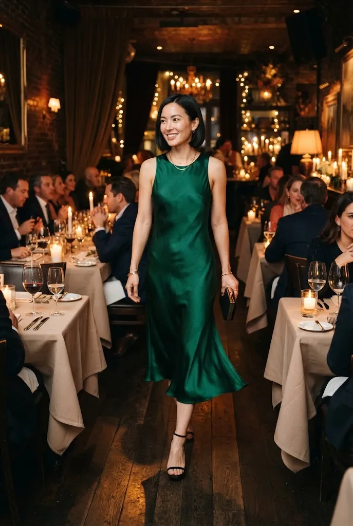 Birthday outfit ideas for women over 30, emerald green dress