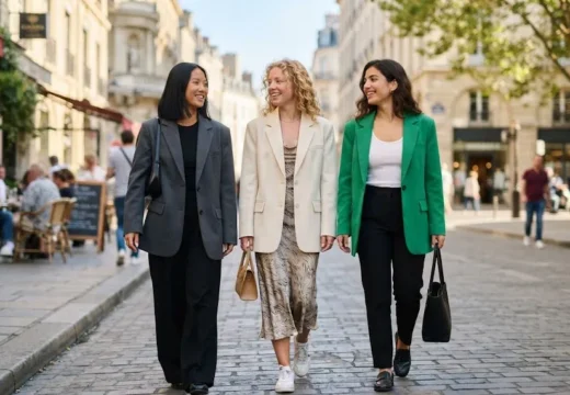 Group of women wearing different oversized blazer outfits for women in their 20s